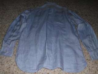 Mens CREMIEUX Blue Linen Shirt Large L NWT NEW  