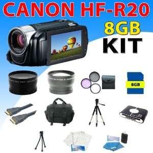 Canon VIXIA HF R20 HF R20 HFR20 Flash Memory Camcorder (Black) + 8GB 