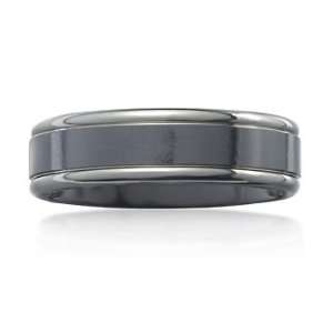  Mens 6.5mm Black Titanium Wedding Ring Jewelry