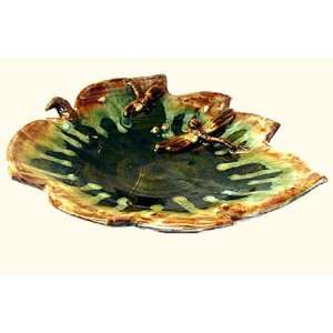   maple leaf table bowl hand painted in dazzlin