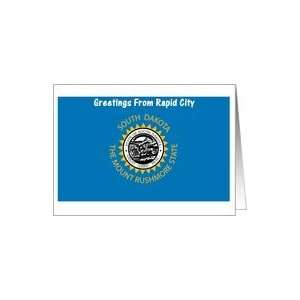  South Dakota   City of Rapid City   Flag   Souvenir Card 