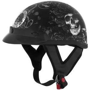   Grateful Dead Skulls & Roses Helmet   Medium/Black/White Automotive