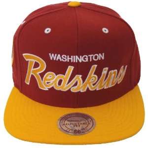   Redskins Script Mitchell & Ness Snapback Cap Hat 