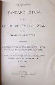 Masonic Lodge Book Fraternal Eastern Star Rituals Rules  