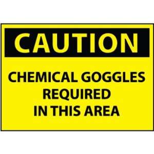 Chemical Goggles Required Safety Sign  Industrial 