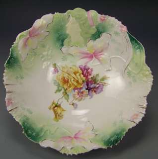 RS PRUSSIA FLOWER MOLDED RELIEF HIDDEN IMAGE 10 BOWL  