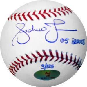  Andruw Jones Autographed Baseball with 05 Braves 