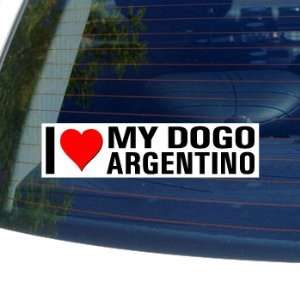  I Love Heart My DOGO ARGENTINO   Dog Breed   Window Bumper 