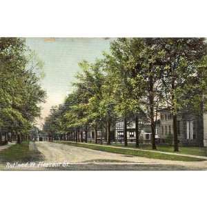   1910 Vintage Postcard Pleasant Street Rutland Vermont 