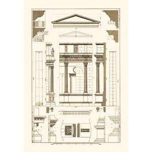    Vintage Art Pediment of Temple at Assisi   09539 3