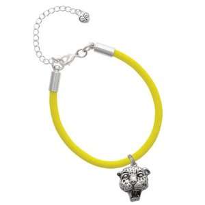   Large Jaguar   Mascot Charm on a Yellow Malibu Charm Bracelet Jewelry