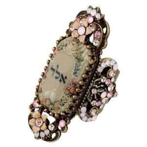  Art Deco Style Adjustable Ring Decorated by Michal Negrin 