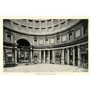  1922 Print Ancient Rome Roman Pantheon Rotunda Interior 