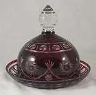 RUBY RED GLASS PANEL PATTERN SUGAR SHAKER WITH METAL POUR SPOUT items 