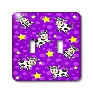 Janna Salak Designs Farm Animals   Happy Cow Boy Print Purple   Light 