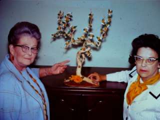 35mm Slide 2 Women and a Orgami Crafted Tree. E 17  