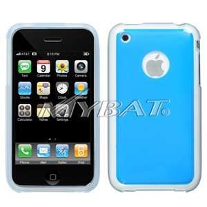  3G 3GS Gummy Cover, Blue/Transparent Clear Cell Phones & Accessories