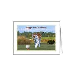    82nd Birthday Card with Tiger on the Golf Course Card Toys & Games
