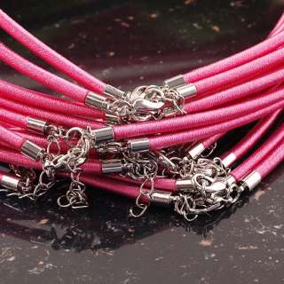 20x Pink Strand Adjustable Lobster Clasp Charm Necklace Fit European 