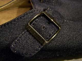 Mens Birkenstock Boston Papillio 44 11 R Blue Denim Leather Lined NEW 