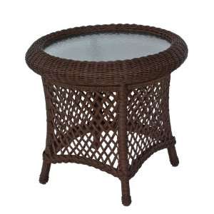  Round Wicker End Table Savannah Collection Patio, Lawn 