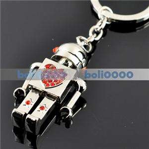 KEYCHAIN 3D Robot Movable arms and legs SILVER KEY K614  