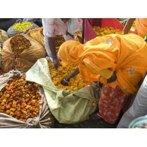  Woman Buying Marigolds, Flower Market, Bari Chaupar 