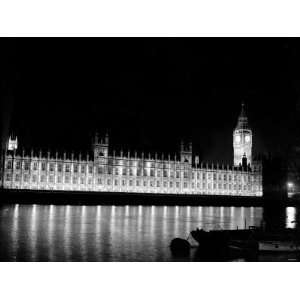  Big Ben and the Houses of Parliament Lit up at Night, 1951 