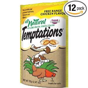 All Natural Temptations Free Range Chicken Flavor Treats for Cats, 2 