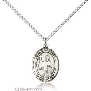  St. Maurus Medium Sterling Silver Medal Jewelry