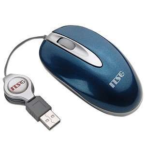  3 Button USB Optical Scroll Mouse w/Retractable Cord 