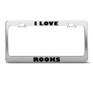  I Love Rooks Rook Animal license plate frame Stainless 