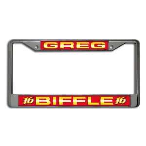  Greg Biffle Laser Chrome License Plate Frame Sports 