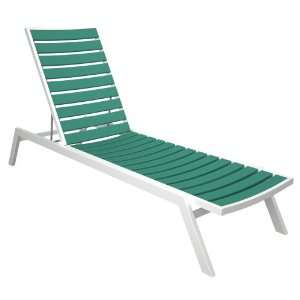  Poly Wood AC1FAWPB Euro Chaise Lounge with White Aluminum 