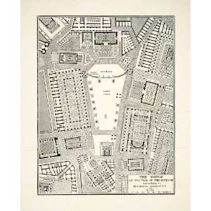  1893 Wood Engraved Map Roman Forum Rome Italy Basilica 