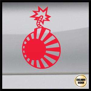 JDM Bomb Decal, Rising Sun Flag Sticker, Import Racing  