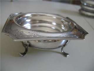 Sterling Silver Bowl Dish Rare Design Footed Bowl  