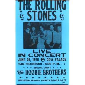 The Rolling Stones and The Doobie Brothers 14 X 22 Vintage Style 