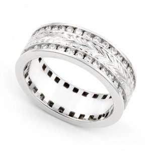 Platinum Channel set Diamond Eternity Wedding Band Ring (G H/SI, 1 1/5 