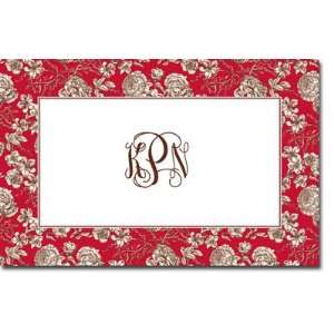  Boatman Geller Laminated Placemat   Floral Toile Red 