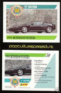 1991 DETOMASO PANTERA Ford Motor 1992 Dream Cars CARD  