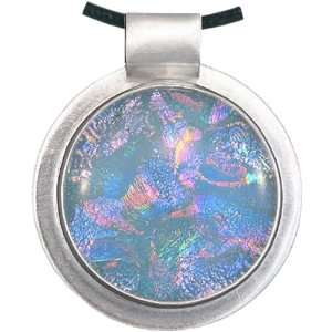  Urn Jewelry Dichroic Glass Opal Round Pendant  Pastel 