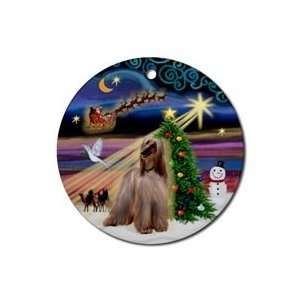 Christmas Magic Standing Afghan Ornament (Round) 
