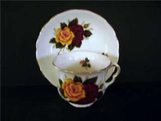 QUEEN ANNE BONE CHINA TEACUP & SAUCER ROSES RIDGWAY  