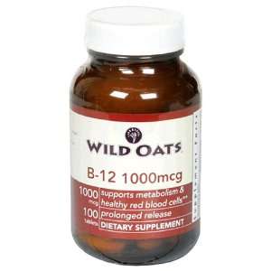  Wild Oats B 12 1000mcg, Tablets, 100 tablets Health 