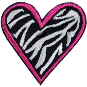  Iron On Appliques Zebra Heart 1/Pkg