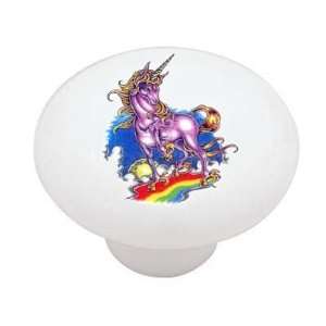 Rainbow Unicorn Decorative High Gloss Ceramic Drawer Knob