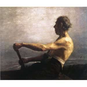   Theodore Clement Steele   24 x 20 inches   The Boatman