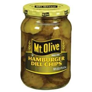 Mt. Olive Hamburger Dill Chips Pickles 16 oz (Pack of 12)  