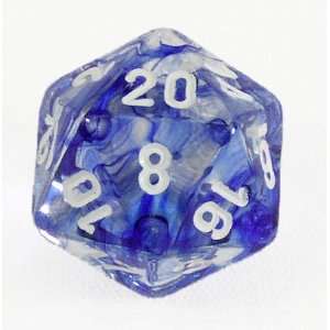  Polyhedral 7 Die Nebula Dice Set   Dark Blue with White 